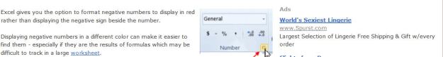 Clip from webpage showing advice on how to format in Excel along with an ad for "World's Sexiest Lingerie."  