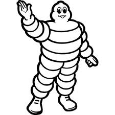 Image: Michelin Tire logo - human figure made of tires, with the effect of a puffy, tire-encased human.
